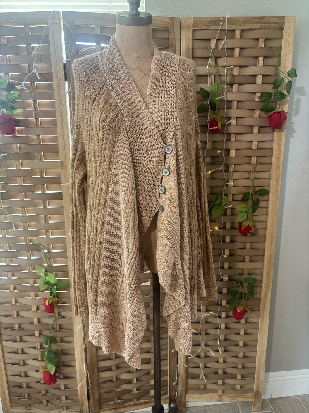 Free people Hemingway Cape cardigan Beige